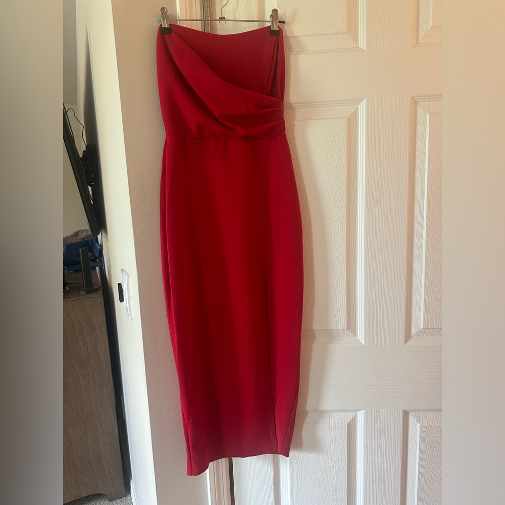 Zadie Formal High-Slit Midi Dress